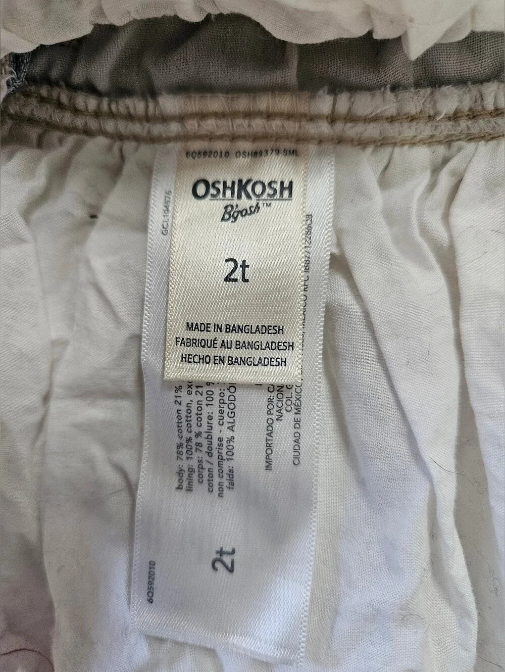 OshKosh B'gosh Denim Overall Dress with White Eyelet Skirt